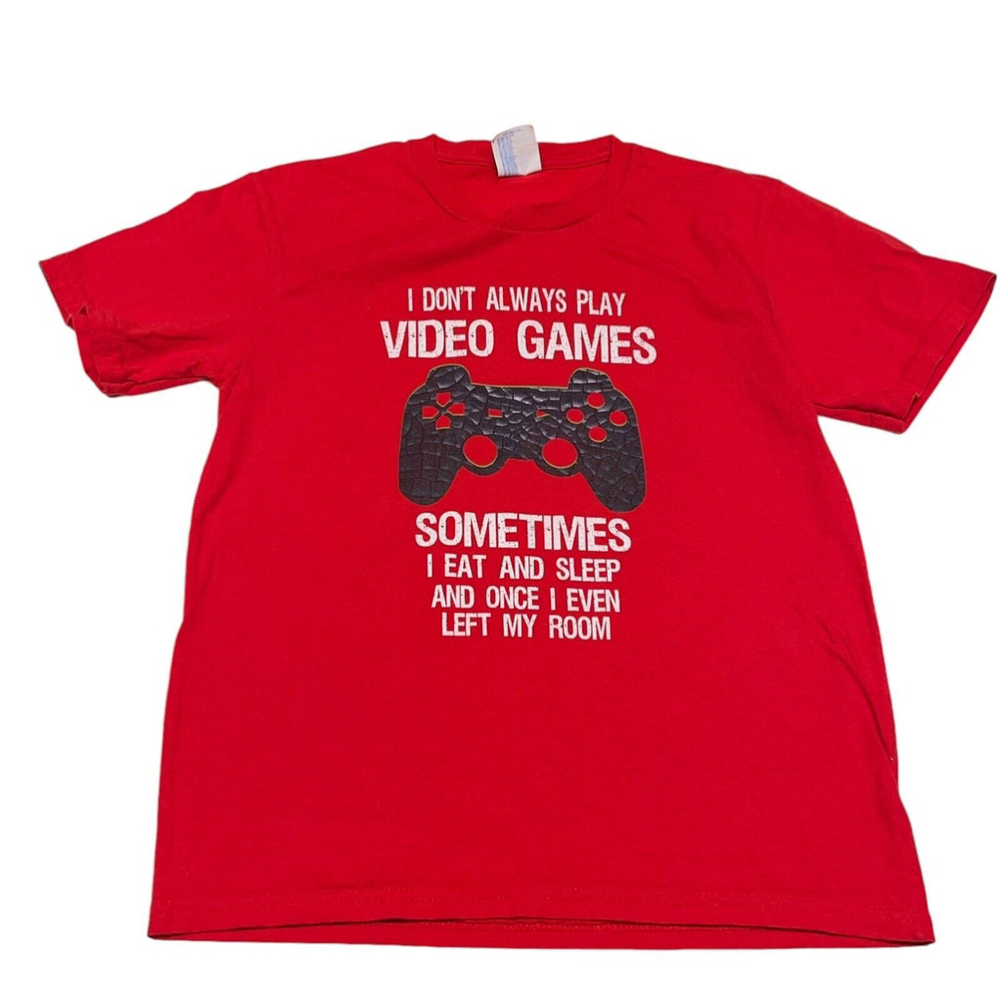 Port & Company Boys "I Don't Always Play Video Games" Funny Gamer Tshirt Size M‎